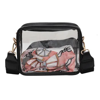 Mini Shoulder Bag Colorful Pvc Hand Bag Women Famous Brands Clear Handbag Fashion Bag Transparent Jelly with Scarf Purse Custom