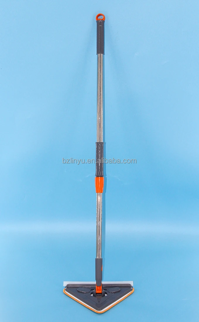 Швабра для окон двойного назначения с регулируемой ручкой, утолщенная, Влажная и сухая, треугольная вращающаяся швабра, новый дизайн