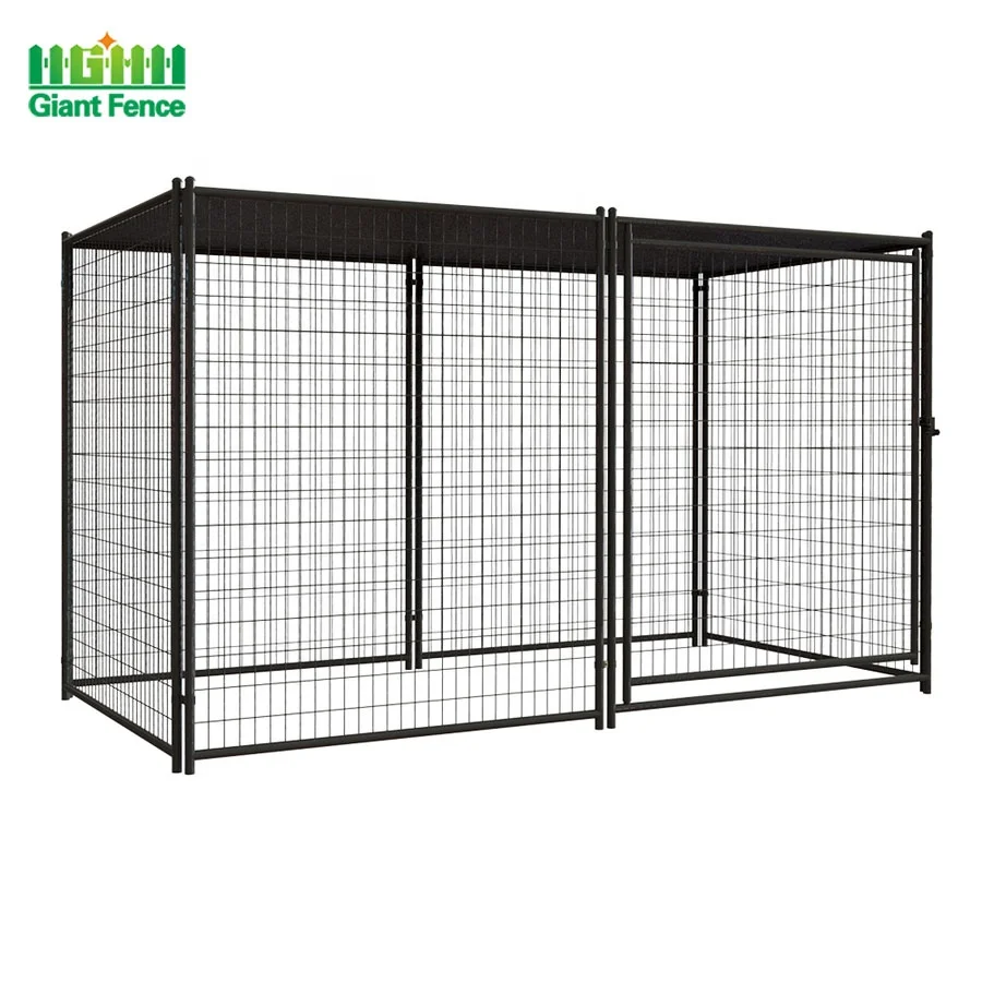 Outdoor 6-Panel Folding Metal Dog Kennel Powder Coated Galvanized Frame Steel Iron Construction Hot Dip Security Fencing Gates