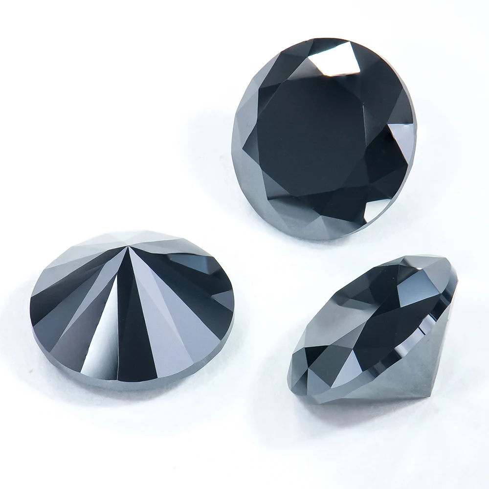 Original Black Color Round Cut Loose Moissanite