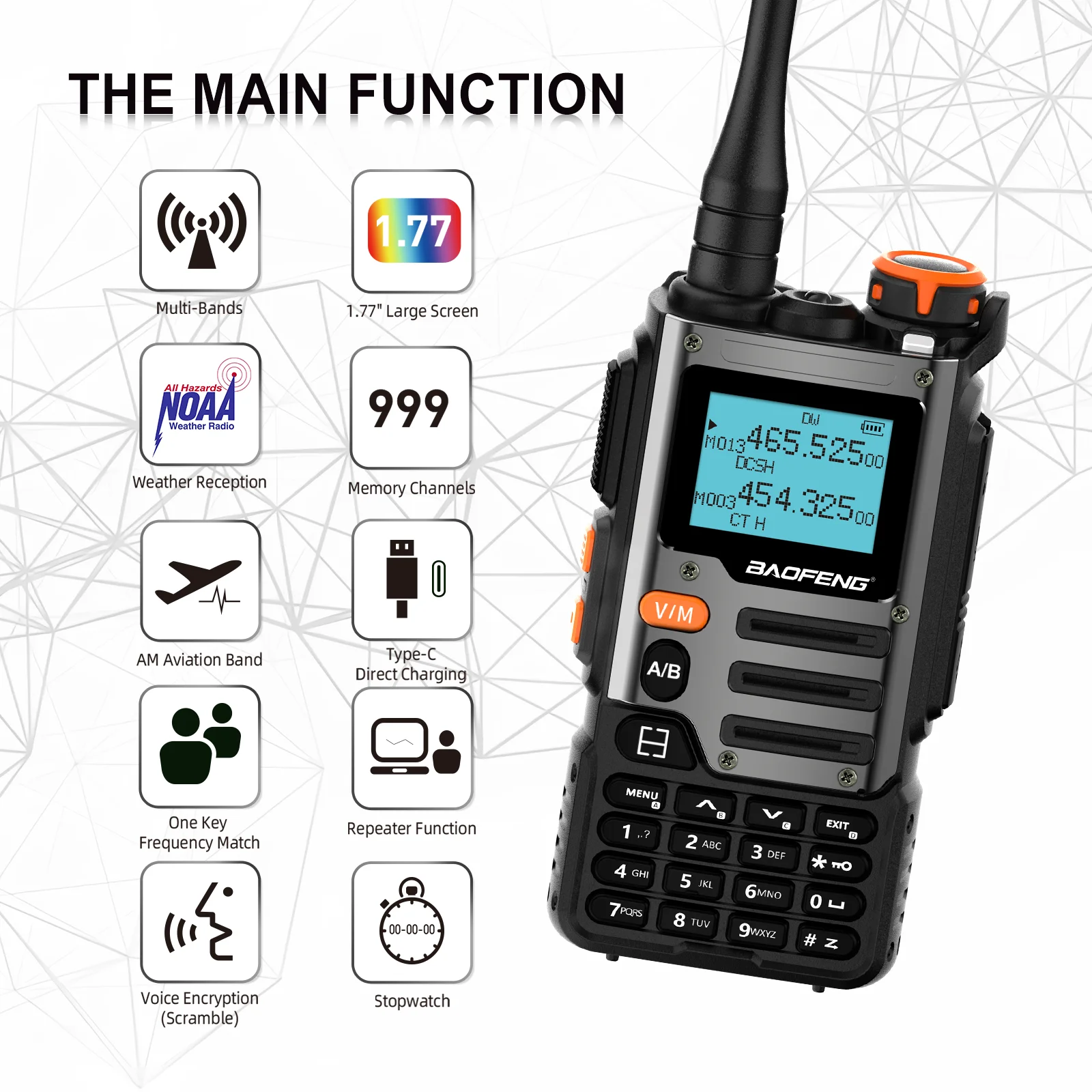 Baofeng Handheld GMRS Woki Toki UV K68 Telsiz UVK68 Full Band Type-C Charging UV-K68 Baofeng Walkie Talkie Long Range K6