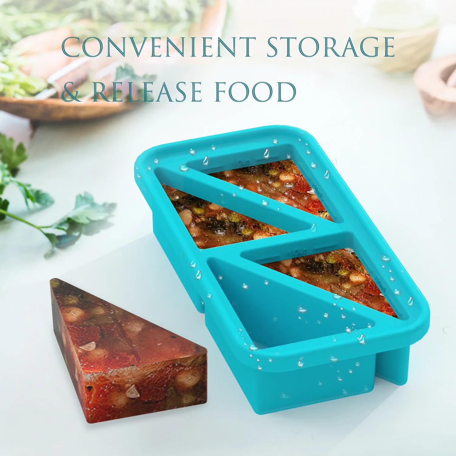 SILICONE FREEZING TRAY Freezer Containers for Soup Broth Sauce Ice Cube  313106733742