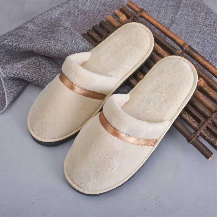 Wholesale Luxury Hotel Slippers Customized Logo Comfortable And Soft Cotton Spa Disposable