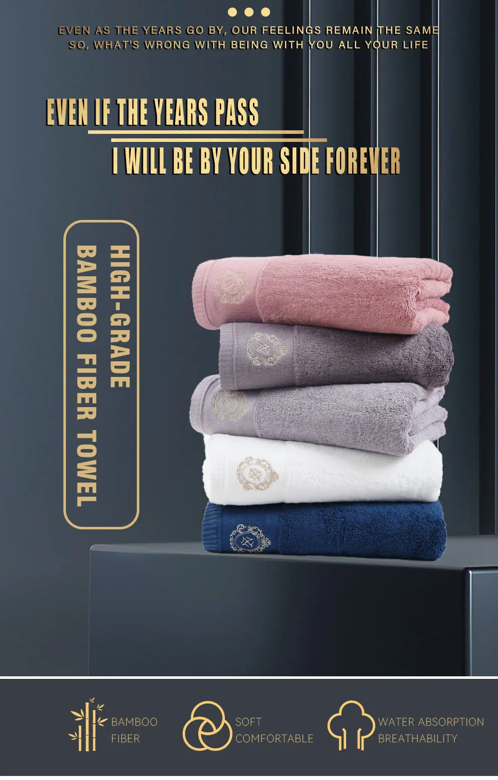 Premium Bamboo Cotton Bath Towel Set For Hotels Custom Soft Lintfree