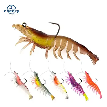 CHEERY Hot Sale Saltwater Fishing Swimbait Lifelike Soft Bait 15g Multi Jointed Luminous Soft Plastic Shrimp Lure with Hook – Soft Lure – view 2