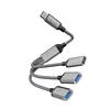 Type-c to USB 1-in-3 60W (Grey)