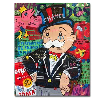 Luxury Alec Monopoly Oil Painting On Canvas Print Paint Pop Art ...