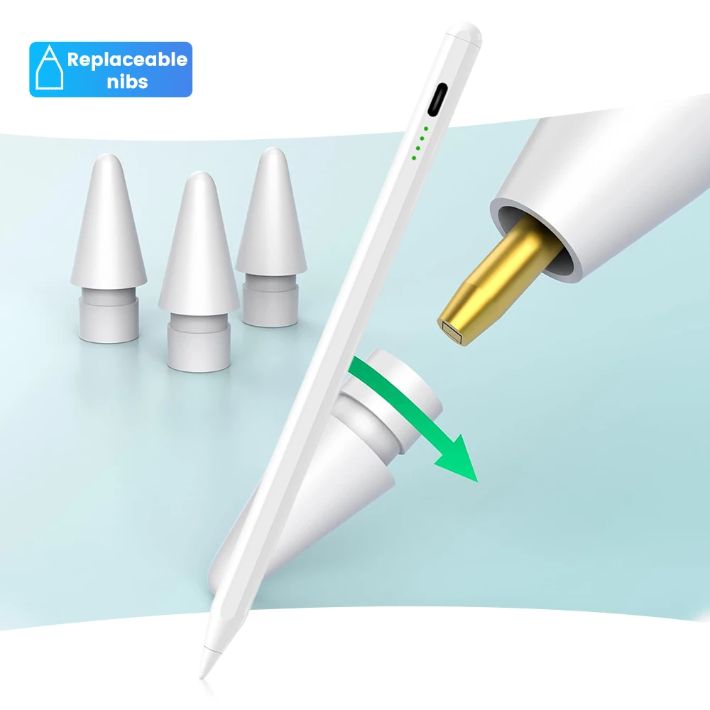Active Professional Factory Manufacturer Smooth Writing No Delay Palm Rejection Stylus Pen Pencil 2 for Ipad Tablet White