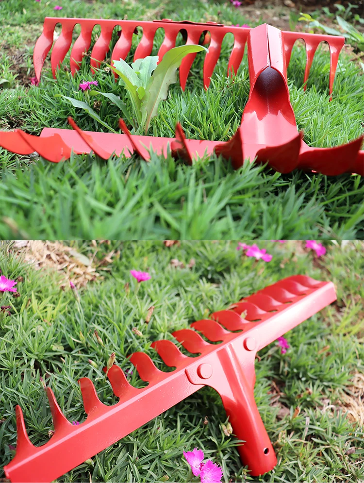 product wholesale farm hand tools 14 teeth twisted teeth garden  steel rakes head-4