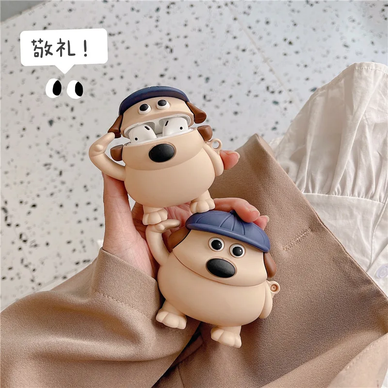 Casing Silikon Kartun 3d Love Salute Dog Untuk Apple Airpods 2,Aksesori  Earphone Dengan Kait Portabel Untuk Airpod Pro Kotak Pengisi Daya - Buy  Untuk Udara Pods Case,Untuk Udara Pods Case 3,Untuk Airpods