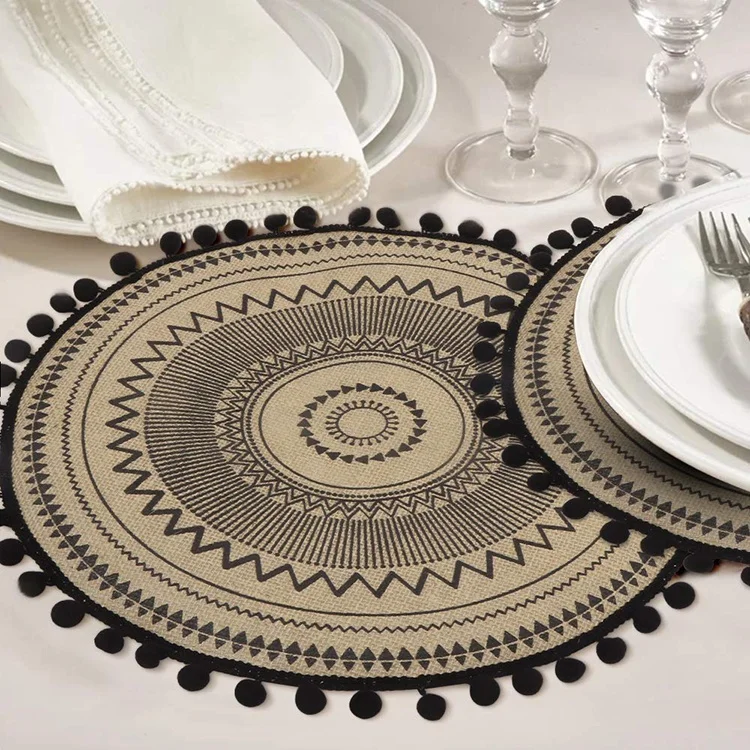 Tovagliette Rotonde In Iuta, Confezione Da 24, Diametro 30 Cm, Marroni. Rustiche E Naturali, Perfette Per Matrimoni, Cene E Picnic. Bordi Cuciti, Riutilizzabili. Aggiungono Un Tocco Boho Chic Alla Tua Tavola!