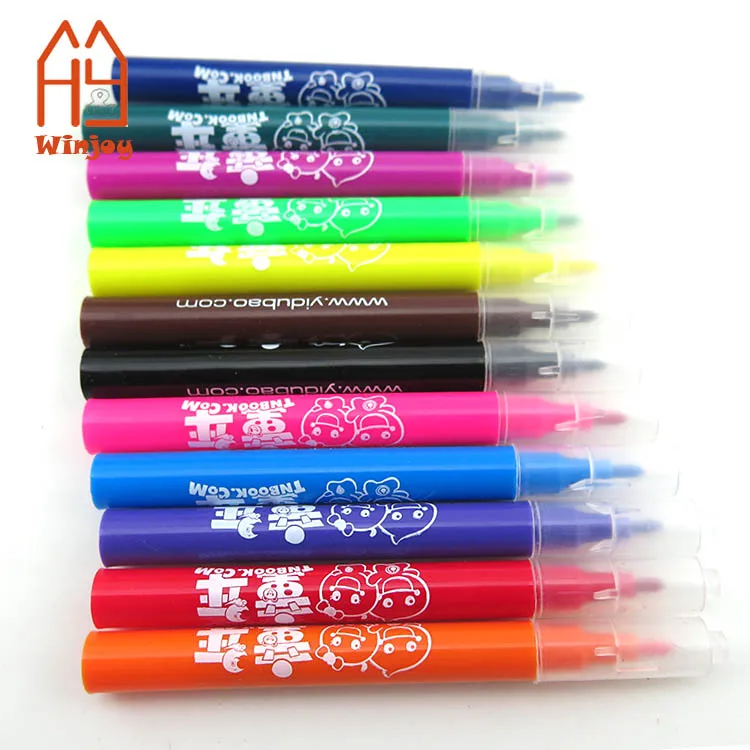 12pcs/pvc Bag Mini Kids Washable Color Pen Promotional Drawing Water Custom Design Marker