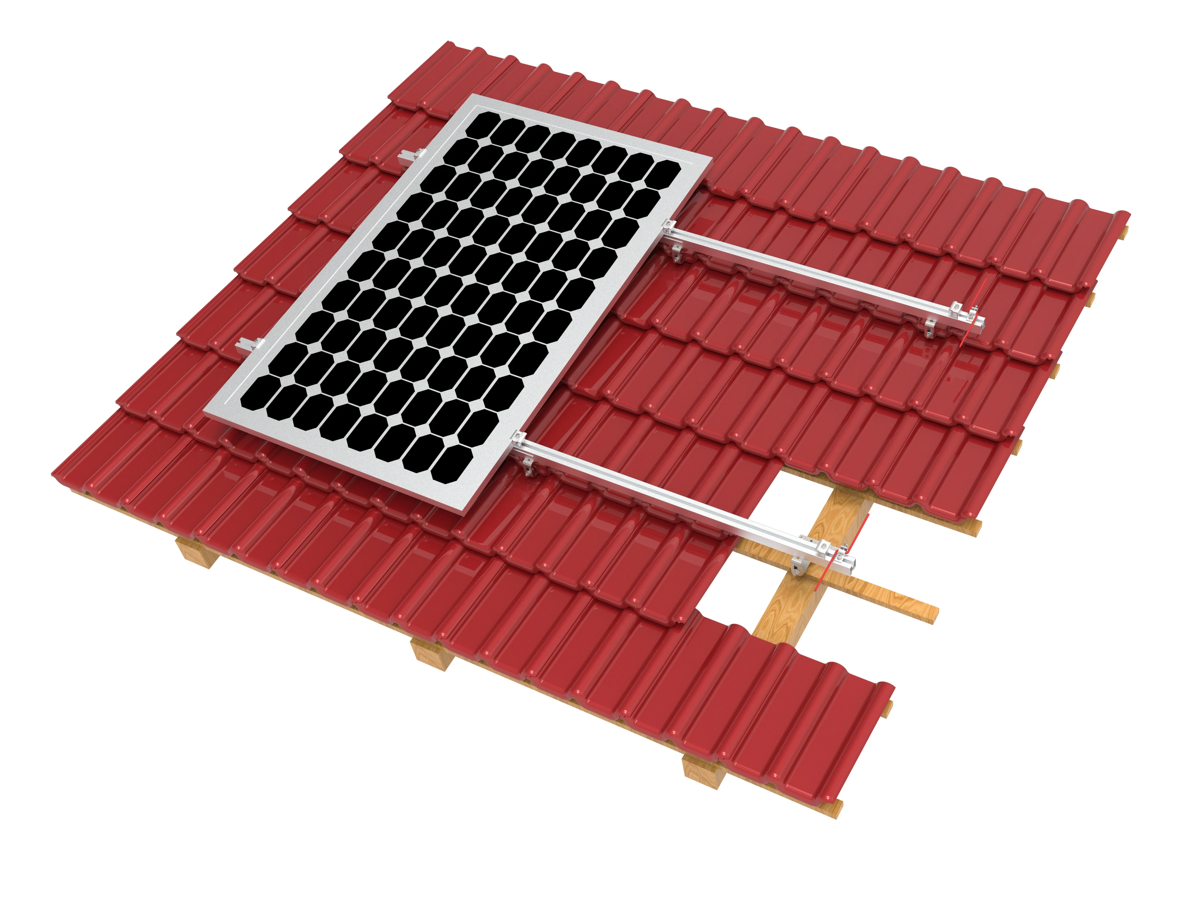 TOBO Hot Sales Aluminum Solar Roof Mounting Brackets Photovoltaic Bracket System For Glazed Tile Rooftop