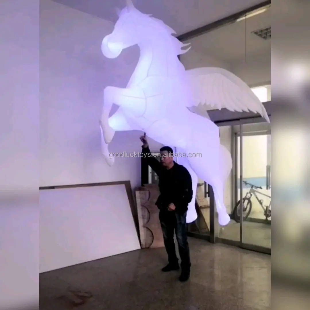 Cavallo Gonfiabile Realistico 80x94cm - Decorazione Feste A Tema Corsa E Compleanni - In PVC, Leggero E Portatile