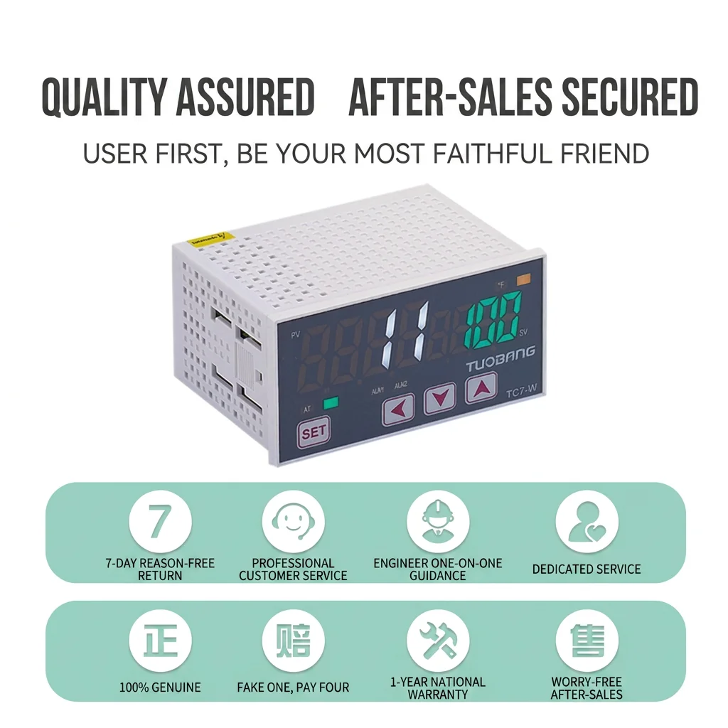TC7-W Smart Temperature Controller K Pt100 Input Relay SSR Output  Panel Size Heating Cooling Pid Temperature Control