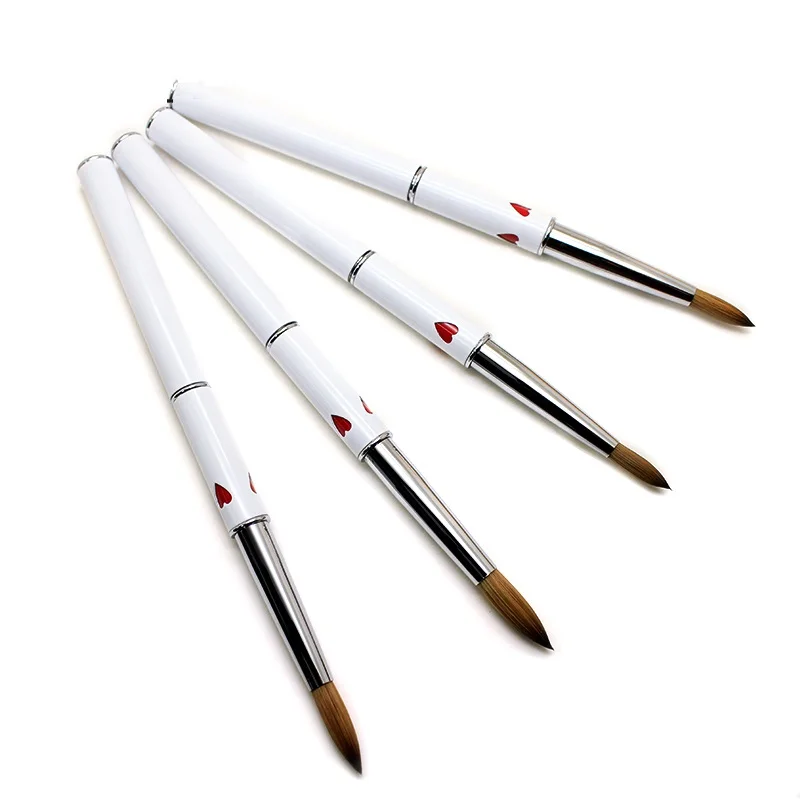 Pure Kolinsky Germany Oval Round Sable Nail Brush Metal Acrylic with Metallic Handle Salon Beauty Use Available Private Label