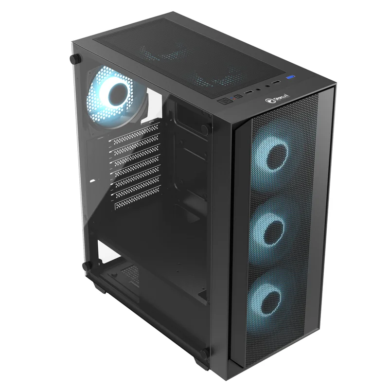 KINPOWER  Pc Tower Case Gaming Tempered Glass Micro Atx Unique Design Mesh Pc Computer C aperçu 2