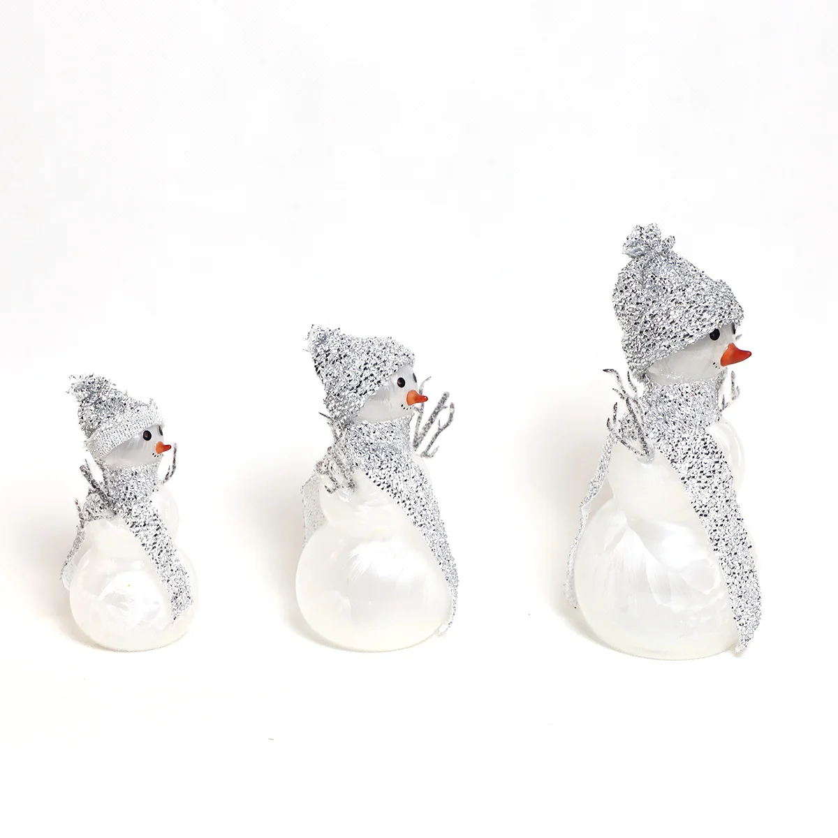 China christmas decoration supplies led lighting up glass snowman christmas decorations 2023 for home