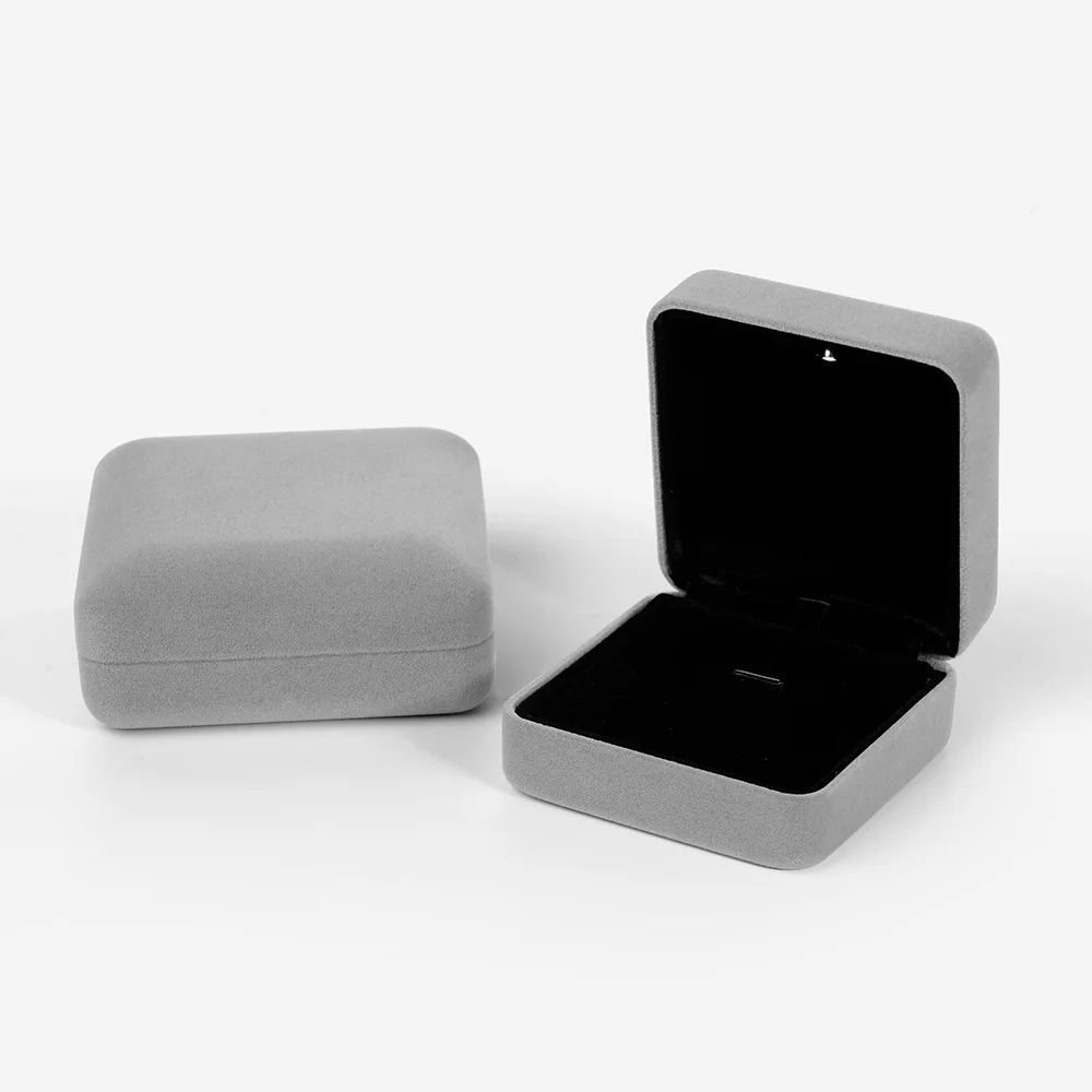 Роскошная Свадебная светодиодная фланелевая упаковка для колец, ожерелий, ювелирных изделий