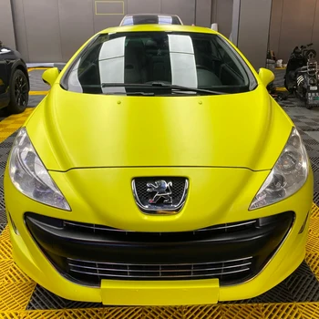 Factory wholesale price PVC PET Extinction Lemon yellow vehicle body sticker car wrapping yellow vinyl wrap film