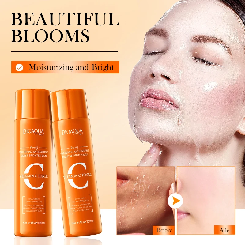 Private Label BIOAQUA Whitening Anti-oxidant Vitamin C Facial Toner Face Skincare Beauty Products Brightens Skin Tone Moisturize