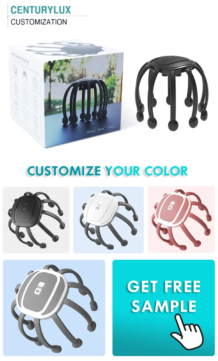 Automatic 10 Heads Finger Rechargeable Smart Vibration Spider Head