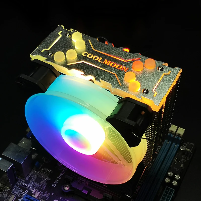 COOLMOON FROST X400 PWM Color LED air CPU Cooler for I3 I5 I7 AMD Processor 5V ARGB Mainboard Lighting Sync Heatsink