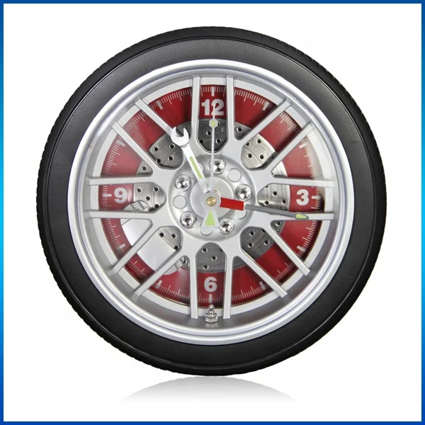 14Inch Battery Operated LED Tire Rim Gear Wall Clock