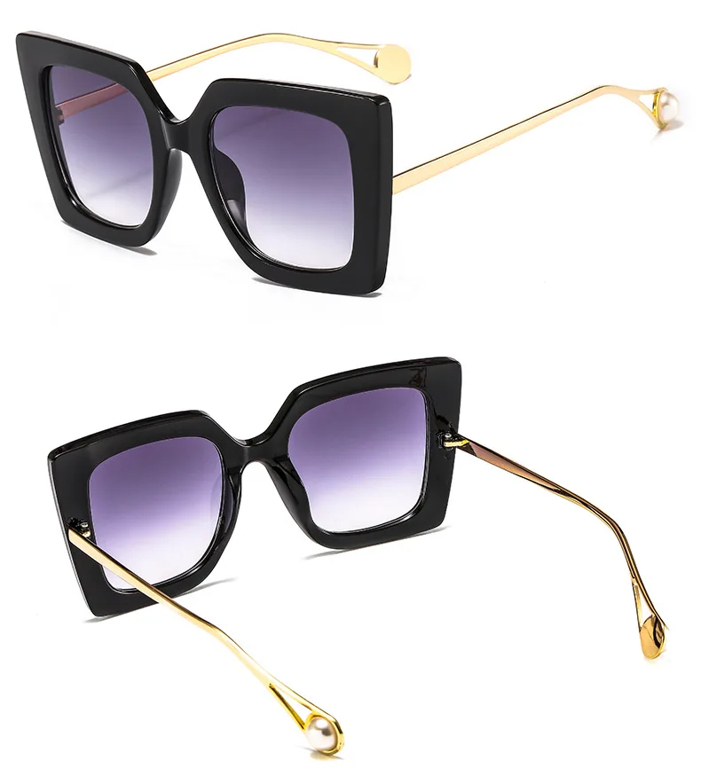 New Trend Retro Custom Uv400 Colorful Sunglasses Oversized Trending Eyewear Woman Square Sunglasses