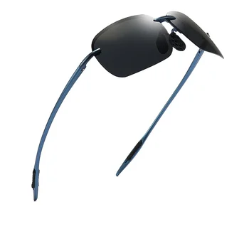Rimless Shape TAC UV400 Running Custom Logo Sports Sunglasses with Polarized Lenses Aluminum Sunglasses