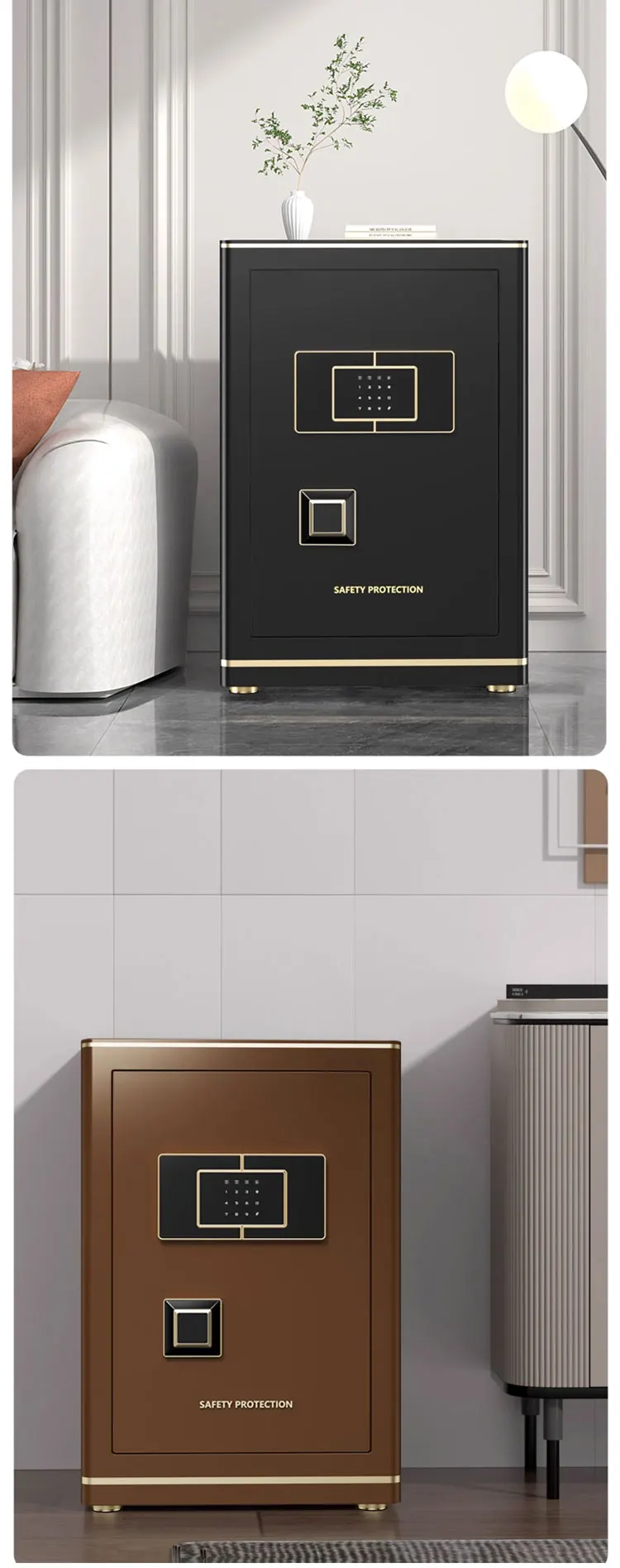 CEQSAFE TUYA APP WIFI Biometric Fingerprint Digital Safe Box Heavy Security Steel Money Electronic Safes for Home Office Hotel supplier