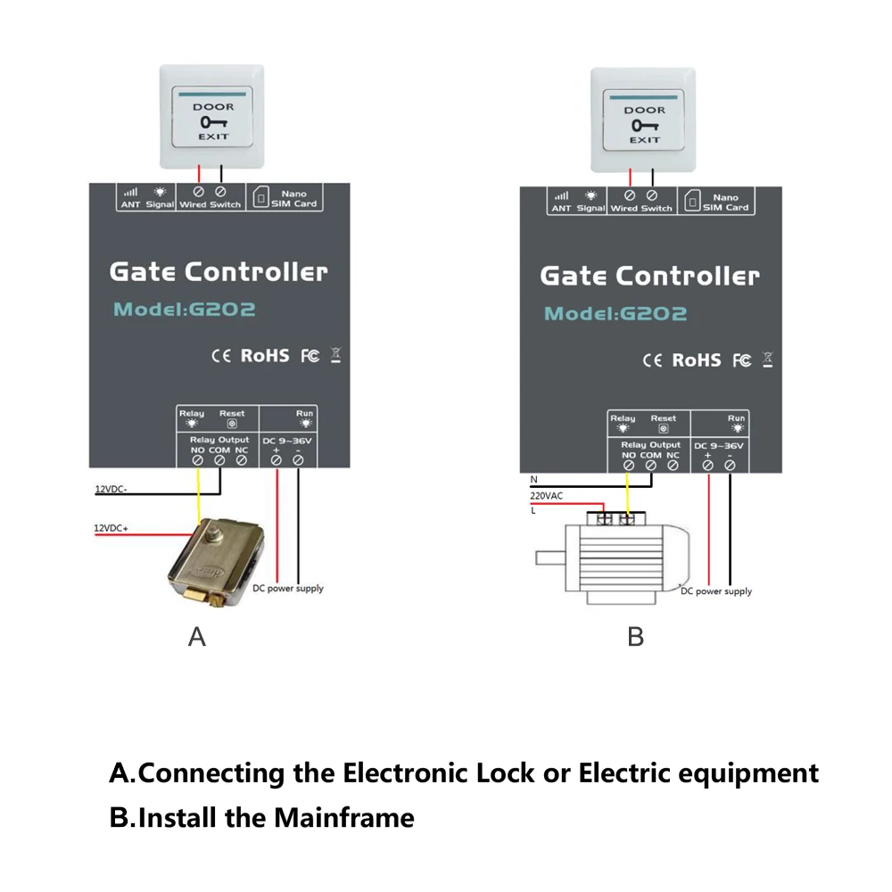 GSM G202 Gate Controller Single Relay Switch for Sliding Swing Garage Gate Opener Replace RTU5024