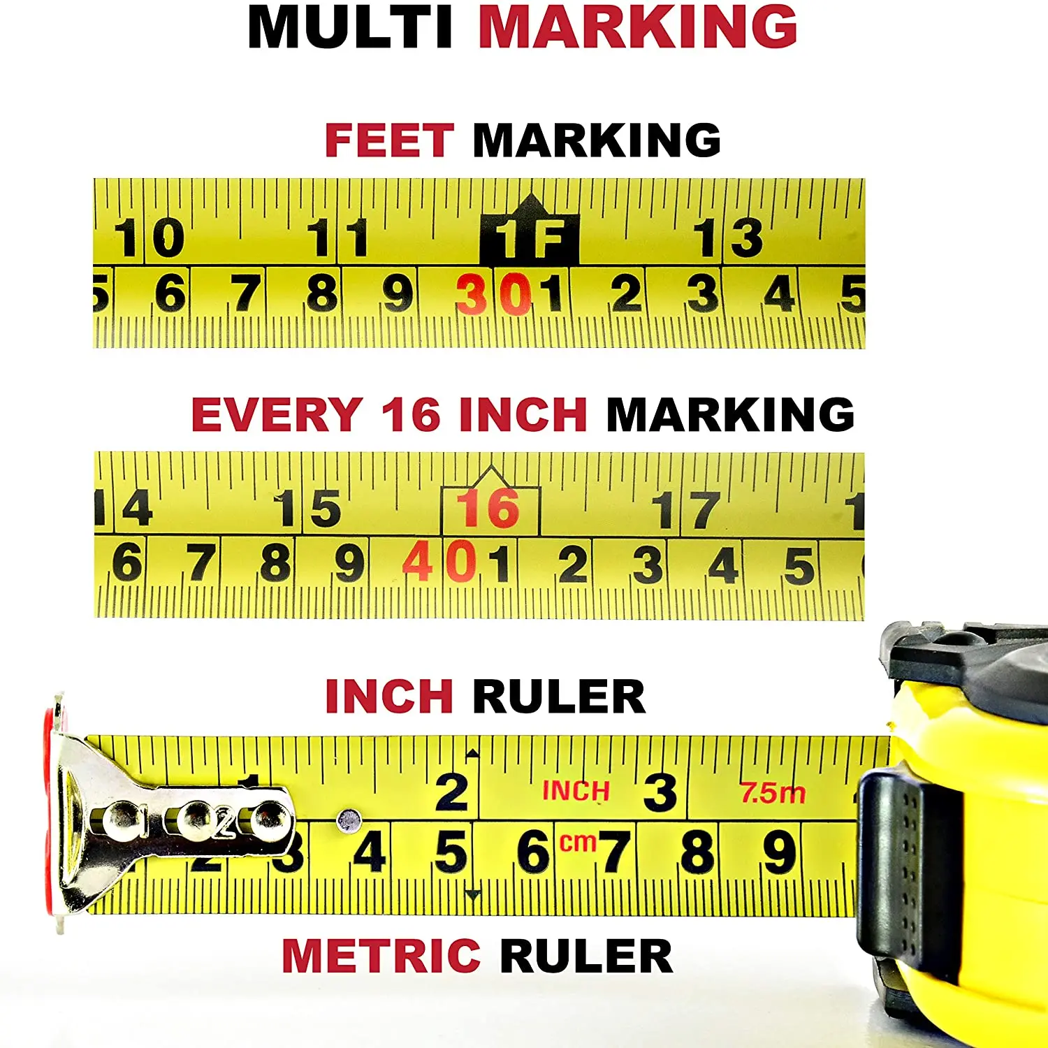 How to read Measurement Tape / Inch / Feet / mm / cm / Meter 