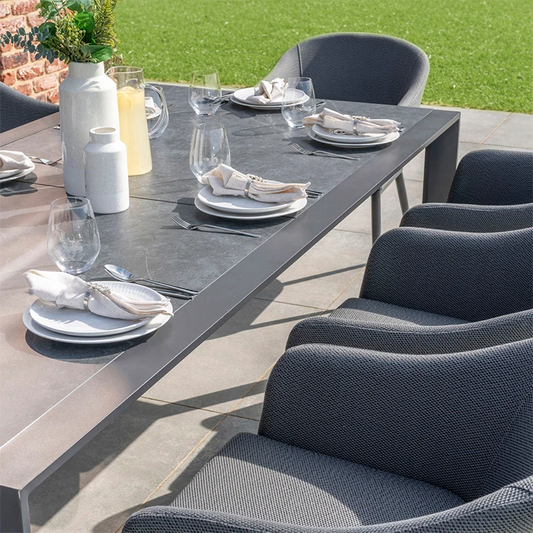 Yasn Modern 10-seat Luxury Garden Furniture Outdoor Extending Dining ...