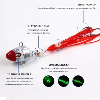 Cheery 100g 150g 200g 250g 300g Squid Skirt Assist Hook Rig Jig Head Fishing Lure Octopus Jigging Rigs – Metal Jig – view 5