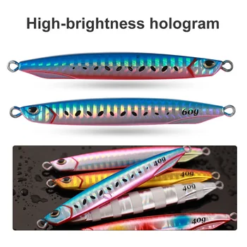 Jigging Pro Luminous Hard Lead Jigging Lure 40g 60g Slow Pitch Jig for Saltwater Sea Fishing Lure Artificial Bait – Metal Jig – view 3