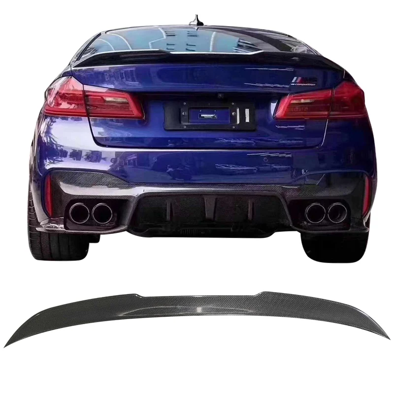 carbon fiber rear spoiler lip for bmw f90 m5 m style trunk wing
