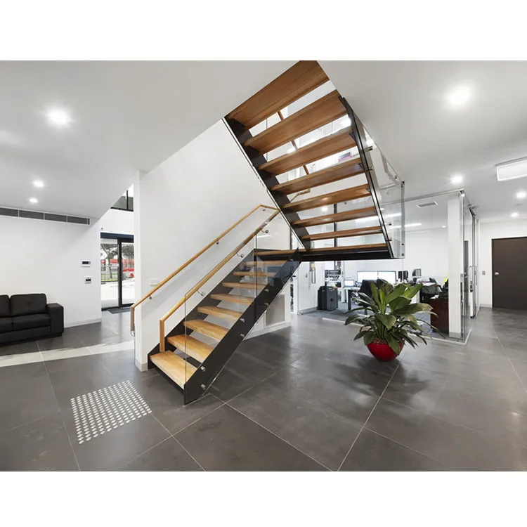 Modern Glass Baluster Glass Balustrade Stair Case Stringer Oak Wood ...