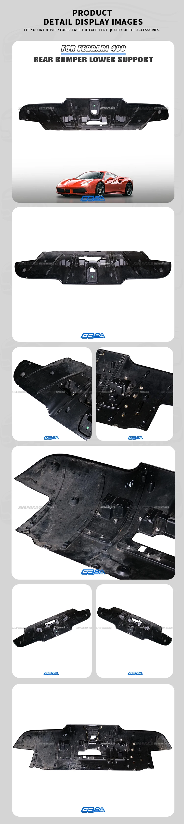 Original Used Rear Bumper Lower Support For Ferrari 488 GTB Spider Pista 86639400 Car Parts Rear Bumper Lip Easy Installation supplier