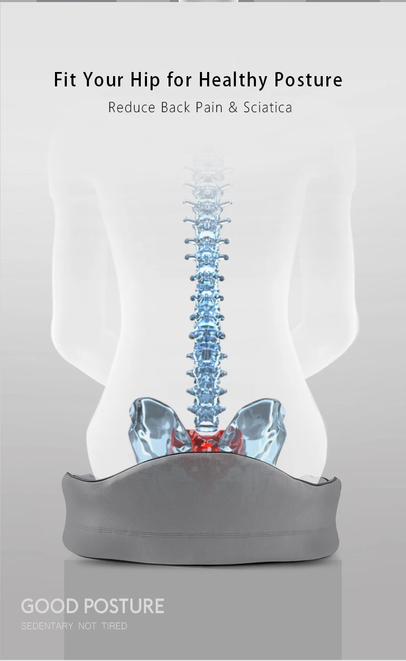 Everlasting Comfort Seat Cushion For Back Pain Relief Enhances Posture