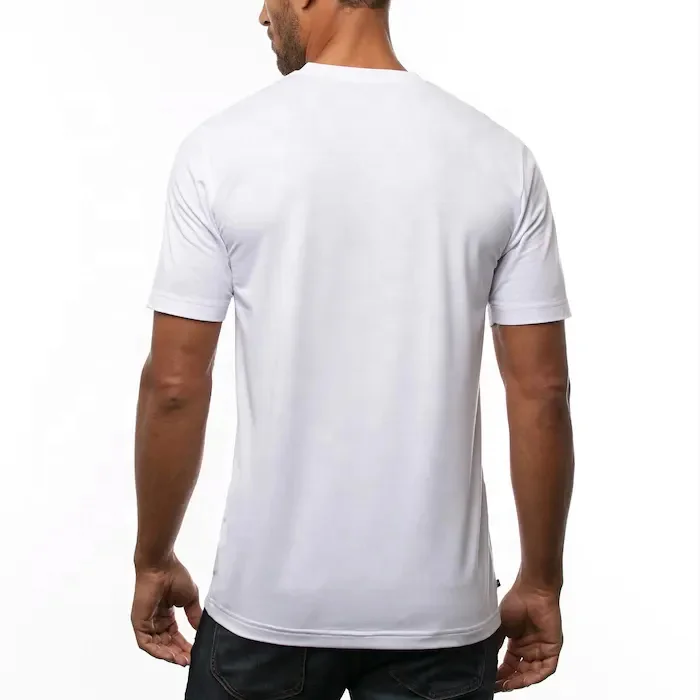 JL0316D High Quality Digital T Shirt Printing White Spandex Polyester T-shirt Plain Quick Dry V Neck T Shirts for Men