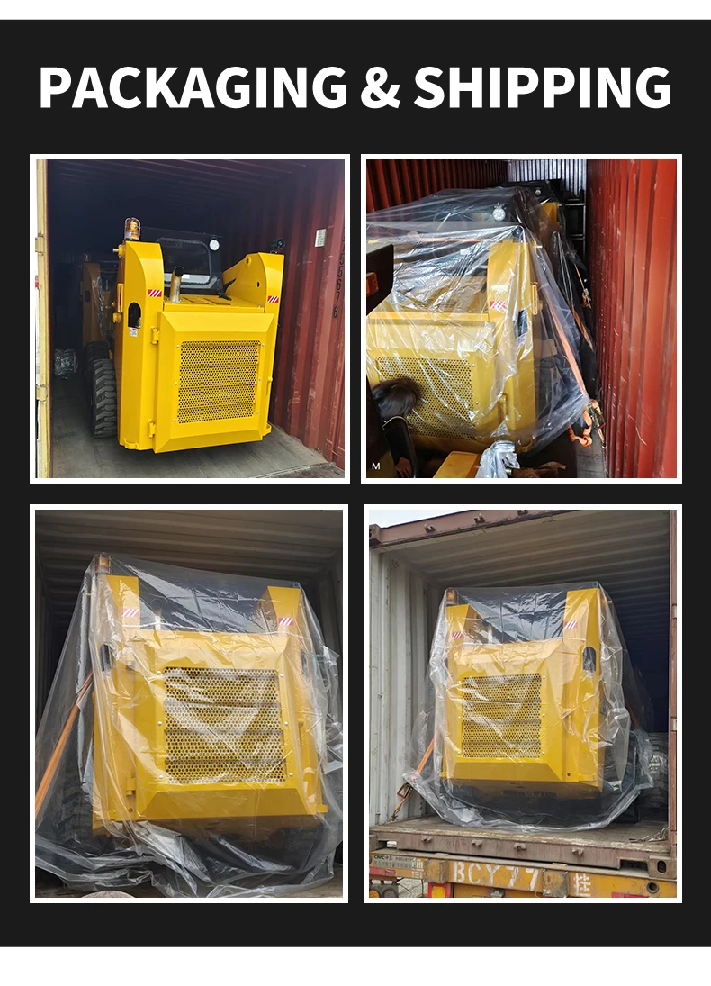 Farm Wheel Skid Steer Loader With Attachments Small Cabin Mini Skid