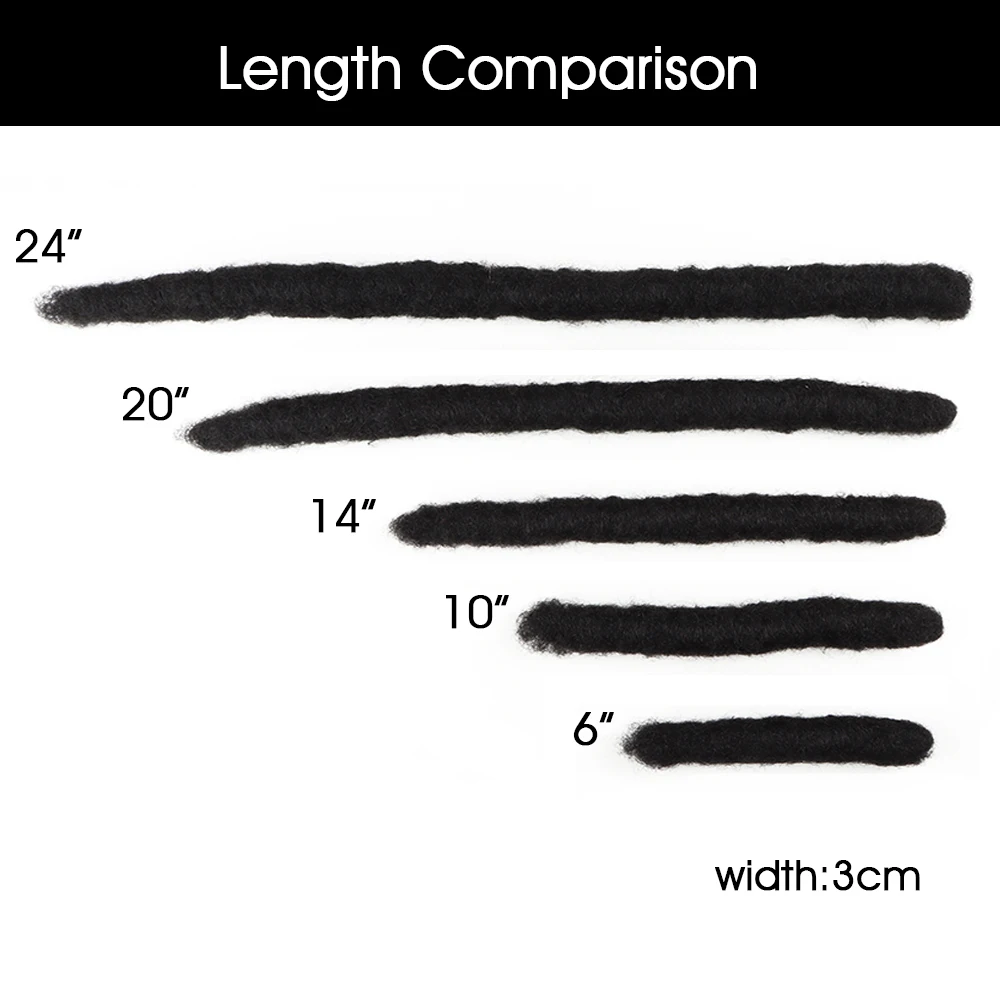 Wicks Human Hair loc Extensions Natural Color (thickness of 2cm,3cm and 4cm)