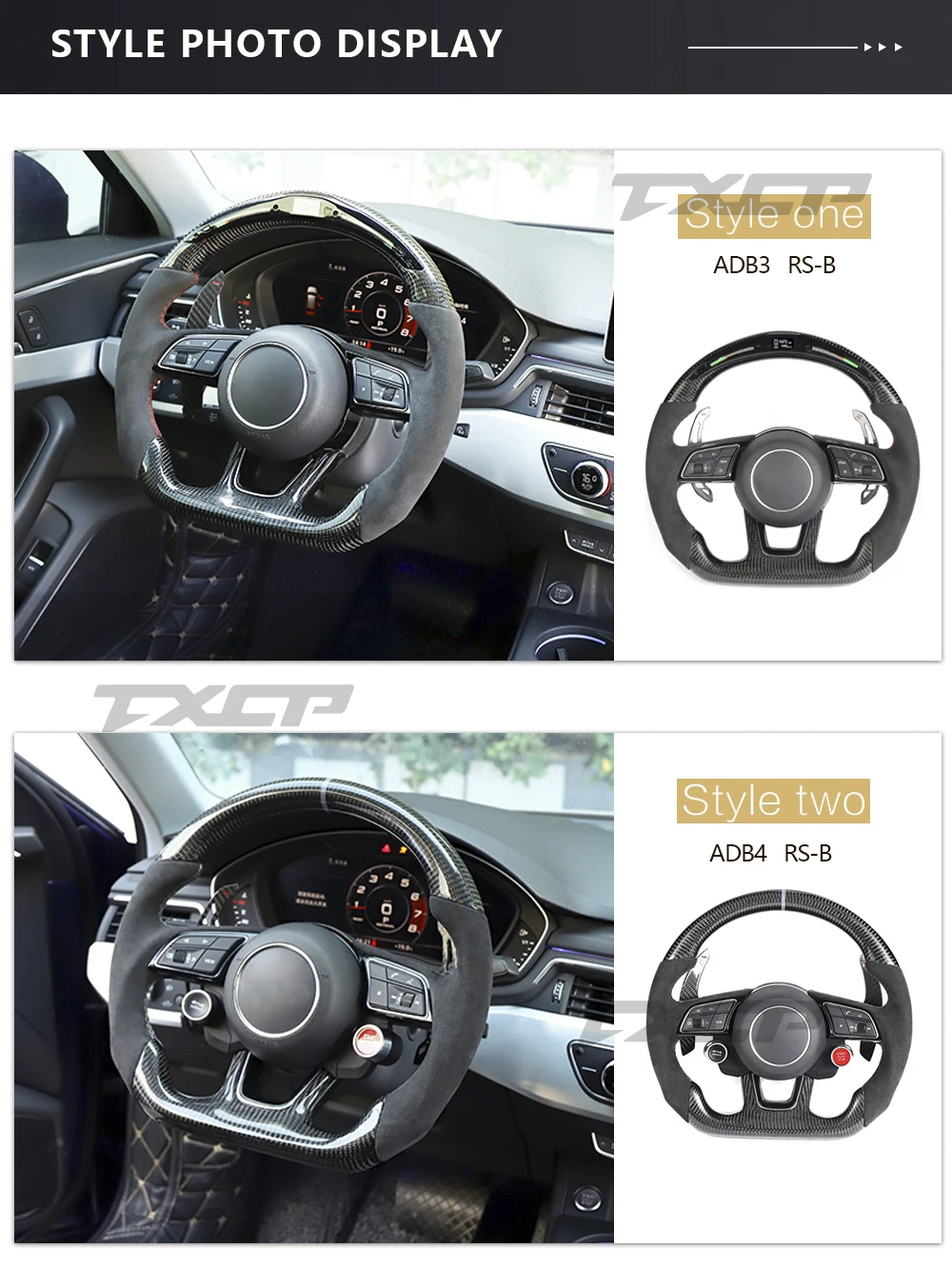 Fit for Audi A3 A4 B9 A5 RS3 RS4 RS5 S3 S4 S5  LED Complete Carbon Fiber Steering Wheel