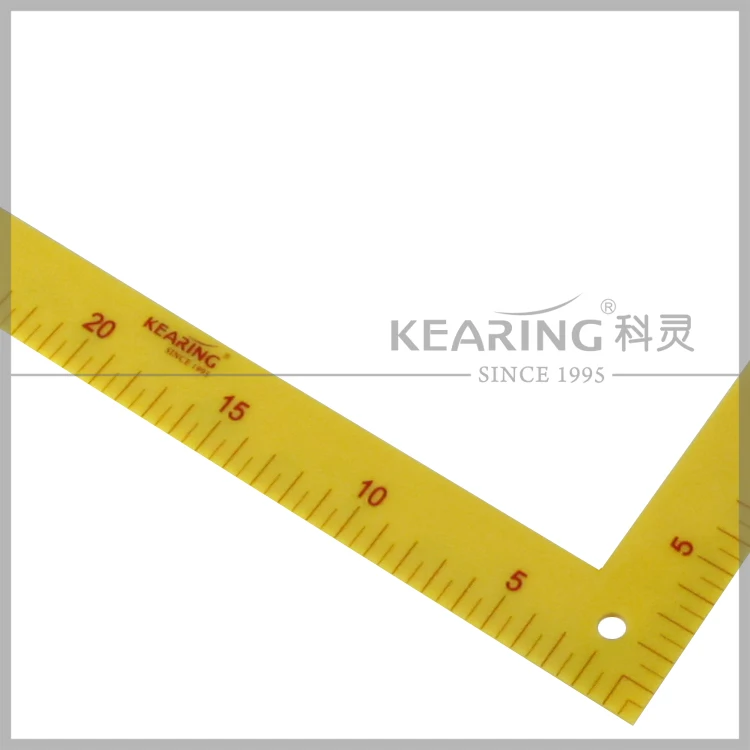 Kearing Brand 3mm Thick Strong Plastic L Square Garment Ruler for Tailor Sewing Design Measuring #5875