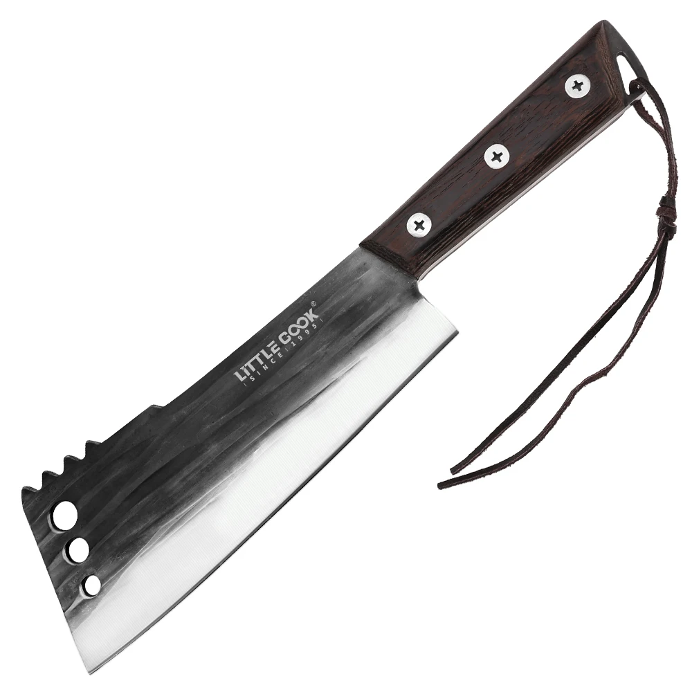 Little Cook 7.8 Inch Forged Meat Cleaver Super Sharp Edge with Wood Handle for Cutting M