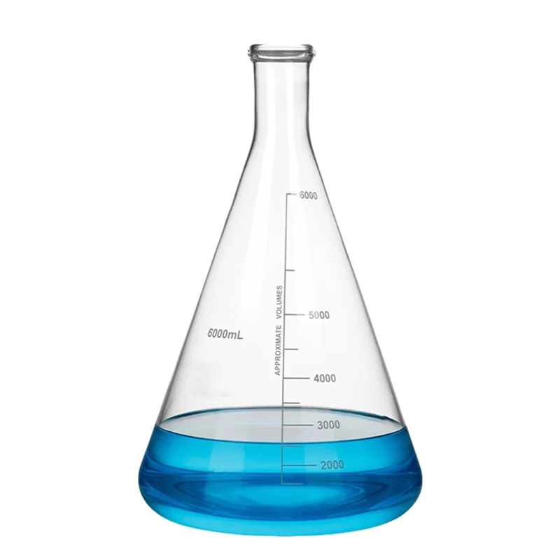 Cole-Parmer 4000mL Borosilicate Glass Erlenmeyer Flask - Laboratory Grade Conical Flask