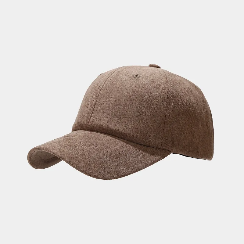 Wholesale 6-Panel Suede Curved Brim Baseball Cap Street Style