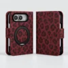 Wine Red Base Leopard Magnetic Kickstand