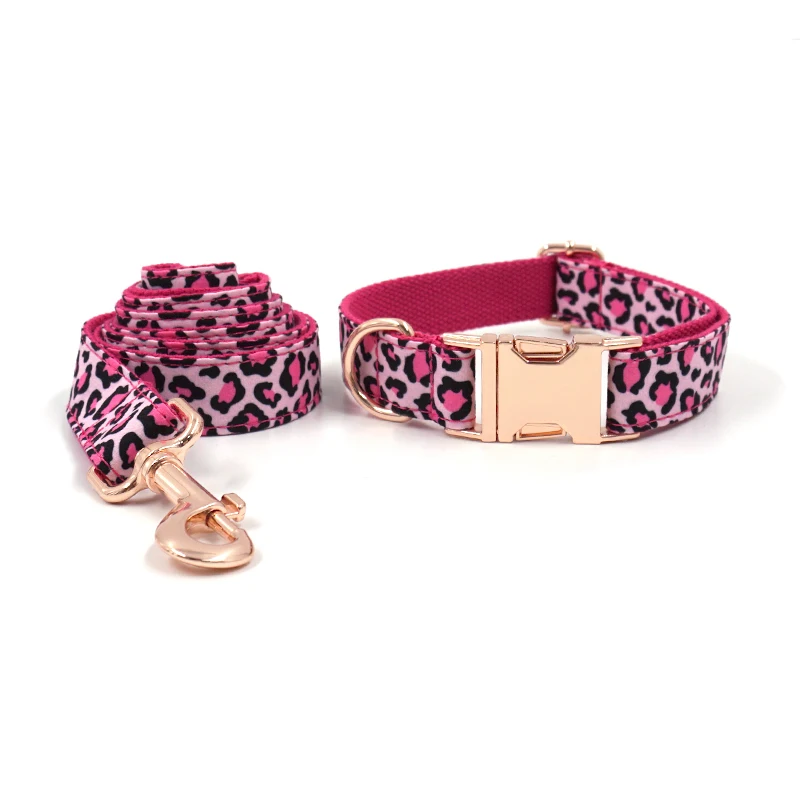 leopard dog collars and leashes